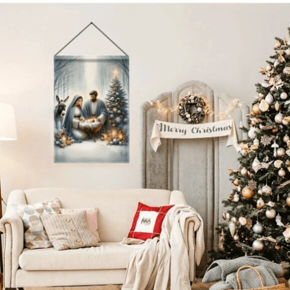 Christmas Nativity Yard Wall Flag NWT - Picture 2 of 5